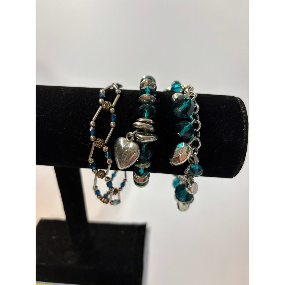 Bracelets Charm Blue Stones With Silver Tone‎ Y2K Retro Vibes